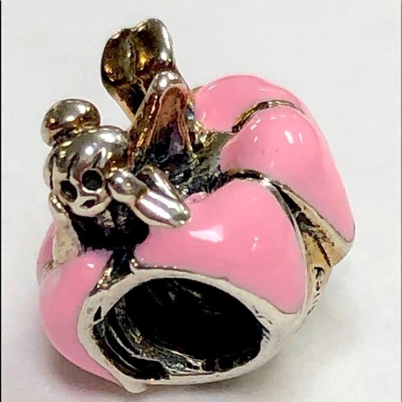 Chamilia Disney Tinkerbell Charm Sterling Silver 925 pink enamel - Picture 1 of 3